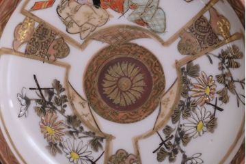 古民具・骨董　明治〜大正　九谷色絵小皿6客セット