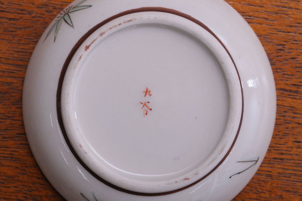 古民具・骨董　明治〜大正　九谷色絵小皿6客セット