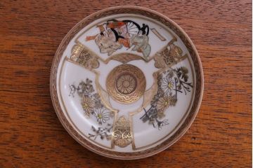 古民具・骨董　明治〜大正　九谷色絵小皿5客セット(2)