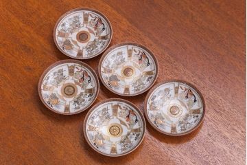 アンティーク雑貨　古民具・骨董　明治〜大正　九谷色絵皿5客セット