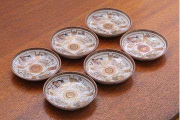 アンティーク雑貨　古民具・骨董　明治〜大正　九谷色絵皿6客セット