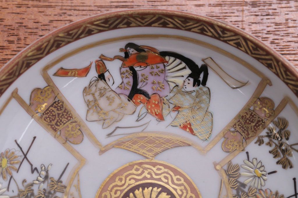 アンティーク雑貨　古民具・骨董　明治〜大正　九谷色絵皿6客セット