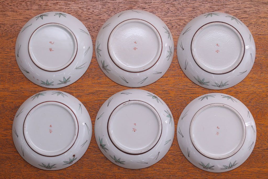 アンティーク雑貨　古民具・骨董　明治〜大正　九谷色絵皿6客セット