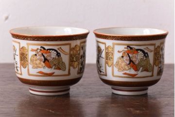 アンティーク雑貨　古民具・骨董　明治〜大正　九谷色絵向付2客セット