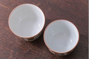 アンティーク雑貨　古民具・骨董　明治〜大正　九谷色絵向付2客セット