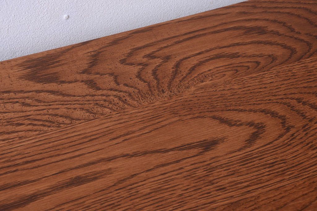 アンティーク家具　ペイント　モールガラス入り!4枚扉のカウンターテーブル