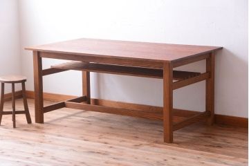 【N様ご成約分】アンティーク　古い木の大きなダイニングテーブル(作業台)