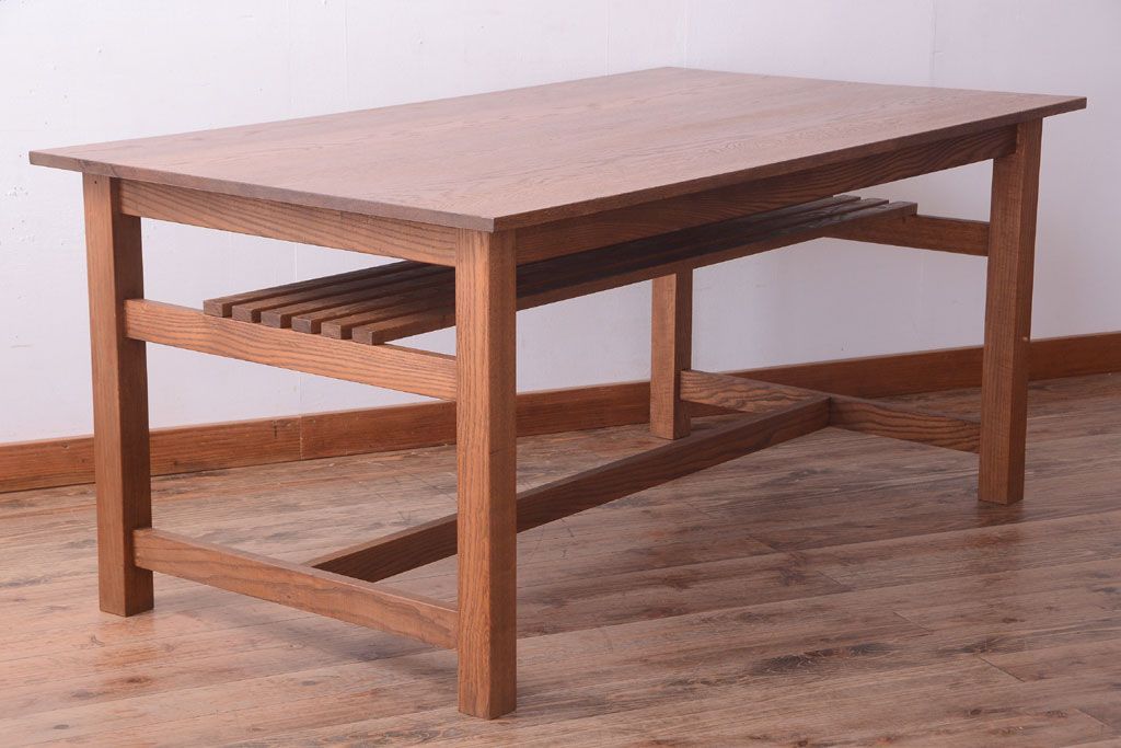 【N様ご成約分】アンティーク　古い木の大きなダイニングテーブル(作業台)