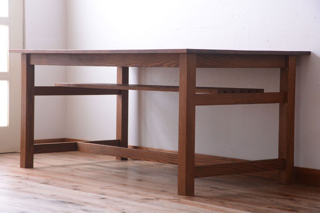 【N様ご成約分】アンティーク　古い木の大きなダイニングテーブル(作業台)