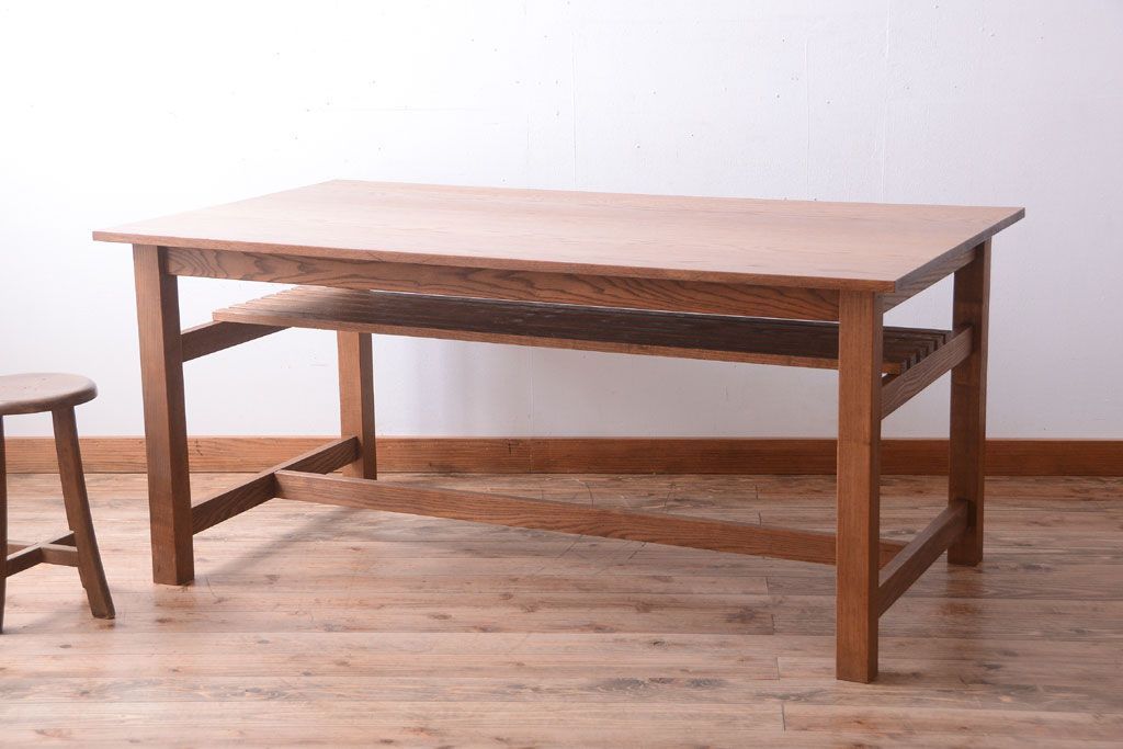 【N様ご成約分】アンティーク　古い木の大きなダイニングテーブル(作業台)