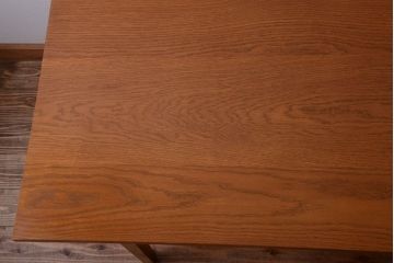 レトロ家具　昭和レトロ　ナラ材天板のアンティークダイニングテーブル