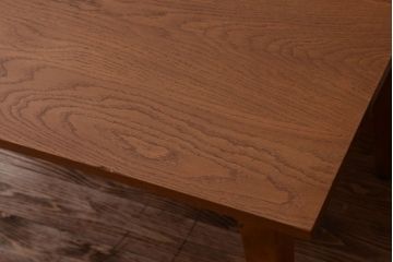 レトロ家具　昭和レトロ　ナラ材天板のアンティークダイニングテーブル