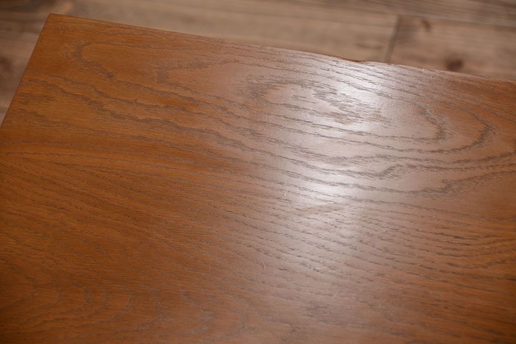 レトロ家具　昭和レトロ　ナラ材天板のアンティークダイニングテーブル