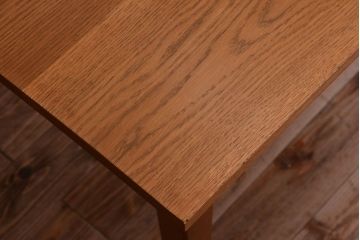 レトロ家具　昭和レトロ　ナラ材天板のアンティークダイニングテーブル