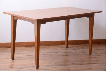 レトロ家具　昭和レトロ　ナラ材天板のアンティークダイニングテーブル
