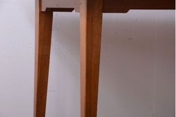 レトロ家具　昭和レトロ　ナラ材天板のアンティークダイニングテーブル