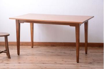 レトロ家具　昭和レトロ　ナラ材天板のアンティークダイニングテーブル