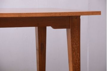 レトロ家具　昭和レトロ　ナラ材天板のアンティークダイニングテーブル