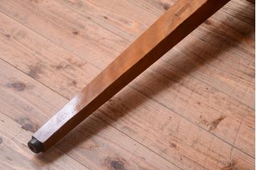 レトロ家具　昭和レトロ　ナラ材天板のアンティークダイニングテーブル