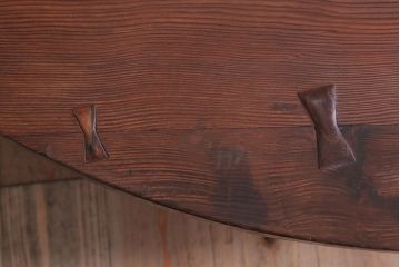 アンティーク家具　和製アンティーク　特大サイズ!黒柿ちぎり入りの高級杉材製丸ちゃぶ台