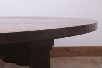 アンティーク家具　和製アンティーク　特大サイズ!黒柿ちぎり入りの高級杉材製丸ちゃぶ台