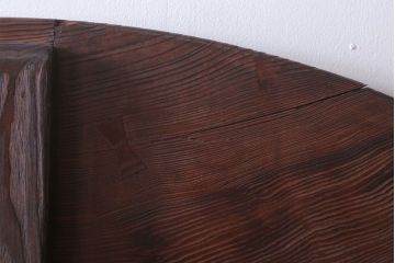 アンティーク家具　和製アンティーク　特大サイズ!黒柿ちぎり入りの高級杉材製丸ちゃぶ台