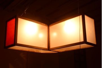 アンティーク雑貨　昭和レトロ　希少!たばこ屋さんの古い吊り看板(ガラスケース)