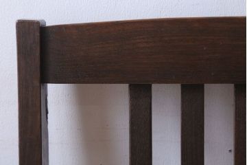 レトロ家具　和製アンティーク　本革座面のレトロなチェア(椅子)