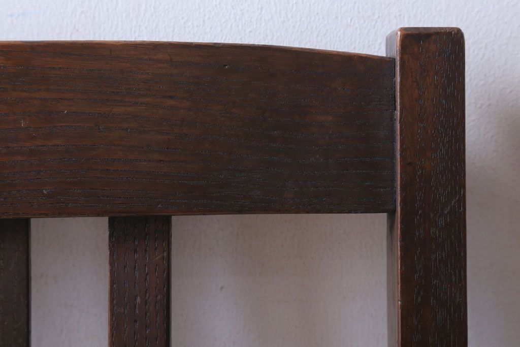 レトロ家具　和製アンティーク　本革座面のレトロなチェア(椅子)