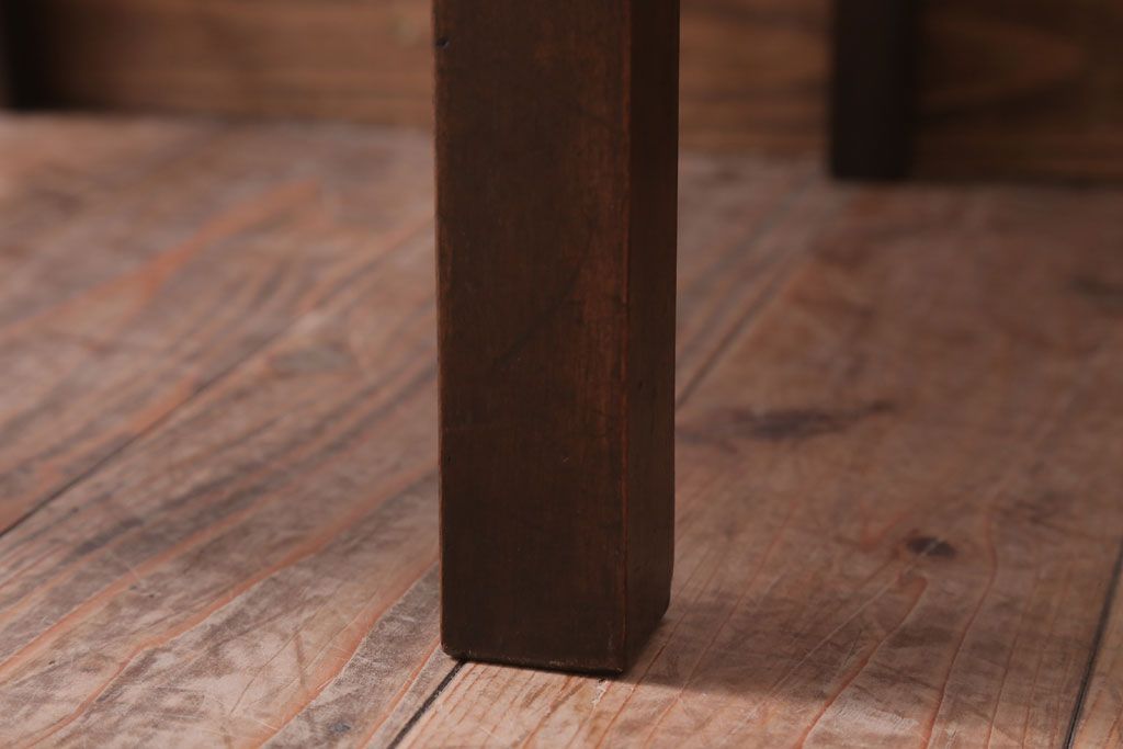 レトロ家具　和製アンティーク　本革座面のレトロなチェア(椅子)