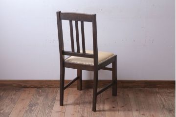 レトロ家具　和製アンティーク　本革座面のレトロなチェア(椅子)