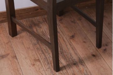 レトロ家具　和製アンティーク　本革座面のレトロなチェア(椅子)