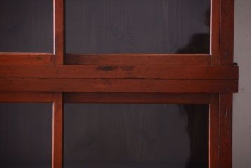 アンティーク家具　和製アンティーク　大正　4枚引き戸の檜材製重ね収納棚(戸棚)