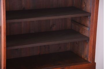 アンティーク家具　和製アンティーク　大正　4枚引き戸の檜材製重ね収納棚(戸棚)