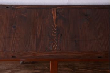 アンティーク家具　和製アンティーク　大正　4枚引き戸の檜材製重ね収納棚(戸棚)