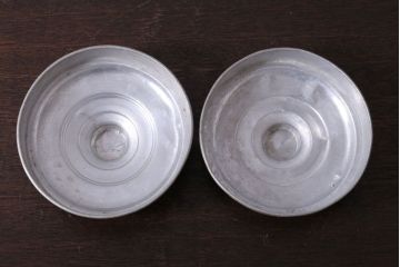 アンティーク雑貨　昭和レトロ　蓋付き!アンティークのガラス瓶(ビン)2個セット