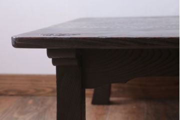 アンティーク家具　和製アンティーク　彫刻入り!高級杉材製の古いちゃぶ台