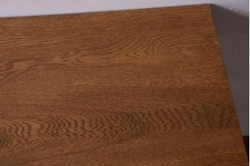 ヴィンテージ家具　ビンテージ　天板・引き出し前板オーク材の古い鉄脚テーブル(平机)