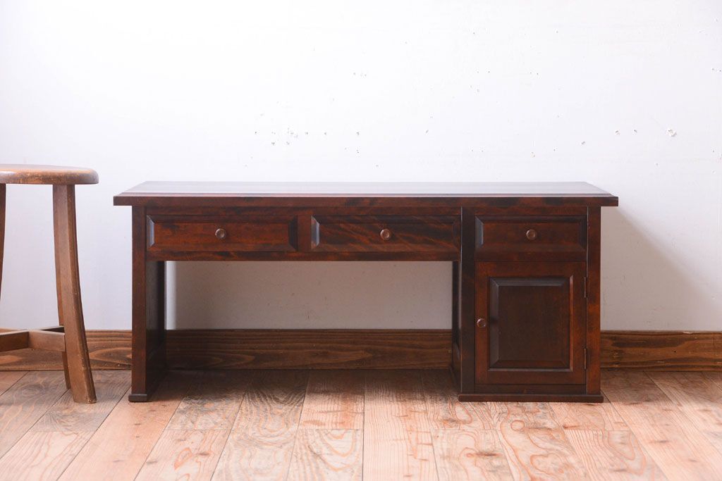 中古　北海道民芸家具　シックな文机(定価約15万円)