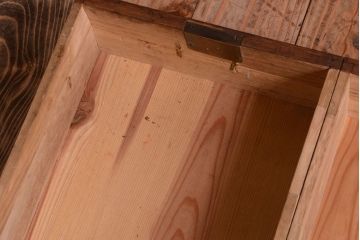 アンティーク家具　和製アンティーク　モールガラス入り!古い木の衣装箪笥ローボード