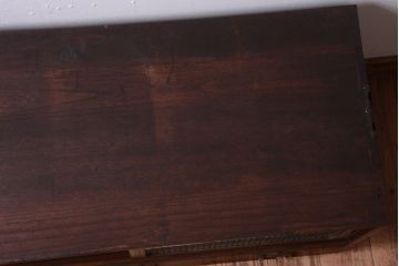 アンティーク家具　和製アンティーク　モールガラス入り!古い木の衣装箪笥ローボード