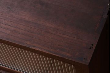 アンティーク家具　和製アンティーク　モールガラス入り!古い木の衣装箪笥ローボード