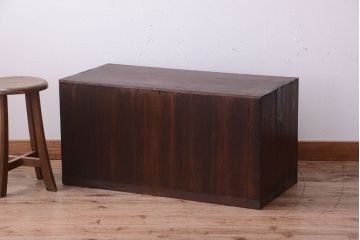 アンティーク家具　和製アンティーク　モールガラス入り!古い木の衣装箪笥ローボード