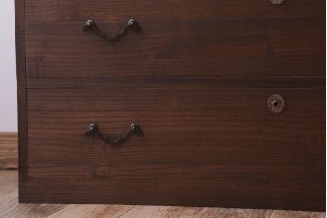 アンティーク家具　和製アンティーク　シンプルな古い木製の箪笥ローボード(衣装箪笥)(2)