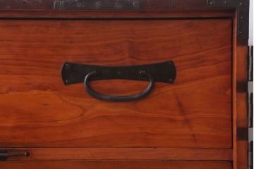 アンティーク家具　古民具・骨董　明治期　脚付き!観音箪笥ローボード(衣装箪笥)