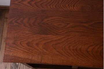 アンティーク家具　和製アンティーク　古い木の銀モールガラス戸カウンターテーブル