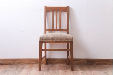 レトロ家具　和製アンティーク　ナラ材製のレトロなシンプルチェア