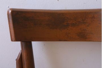 レトロ家具　アンティーク　本革座面のレトロなベントウッドチェア(椅子)