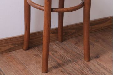 レトロ家具　アンティーク　本革座面のレトロなベントウッドチェア(椅子)