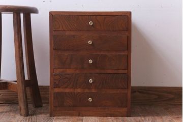 アンティーク家具　和製アンティーク　総欅!美しい杢目の古い小引き出し